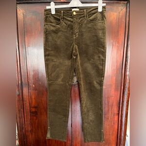 L’Agence Josie Skinny High Rise Hunter Green Velvet Jeans-Size 31